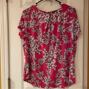 Large Liz Claiborne career woman’s shirt, pink with floral